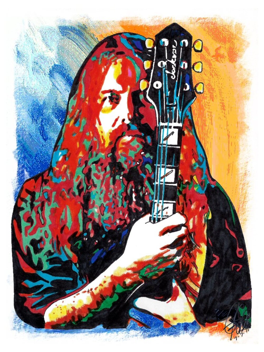 Mark Morton Lamb of God Guitar Heavy Metal Poster Print Wall Art 18x24